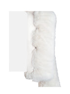Kali White Cropped Vegan Shearling Fur Jacket