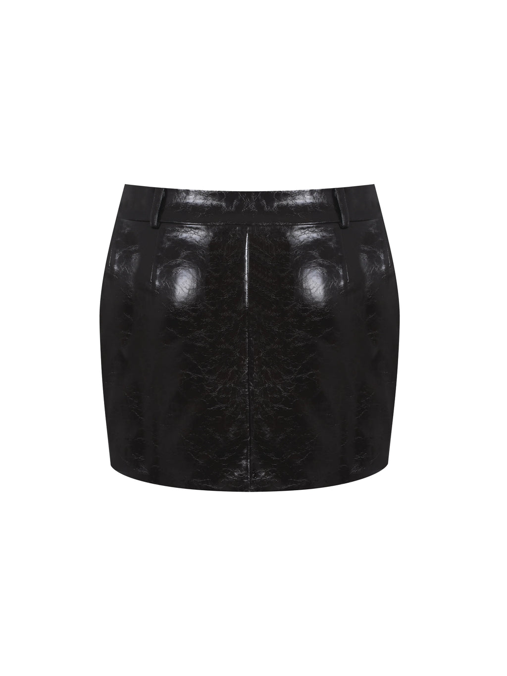 Vivian Mocha Faux Leather Low Rise Mini Skirt