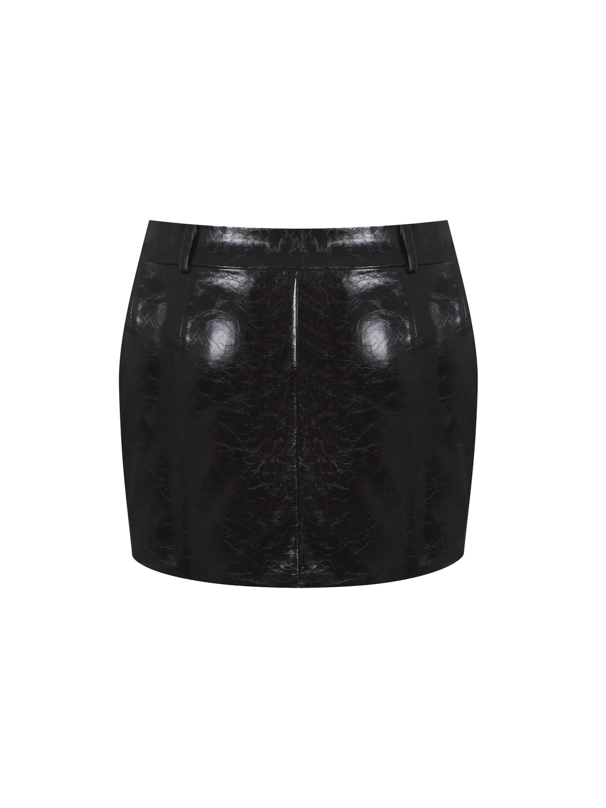 Vivian Mocha Faux Leather Low Rise Mini Skirt