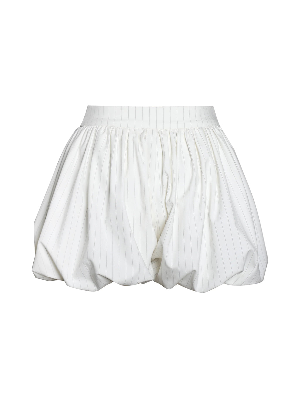 Sylvie White Pinstripe Bubble Shorts
