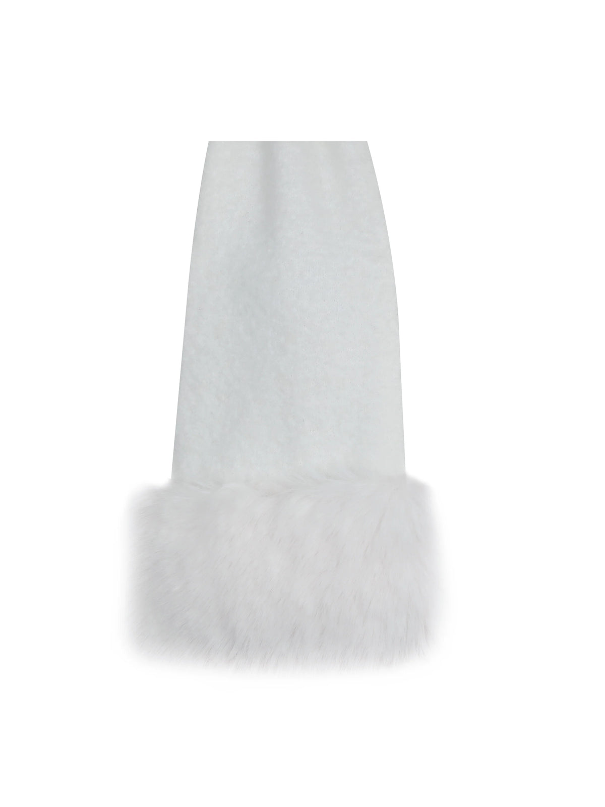 Selma White Wool Blend Ribbed Knit Scarf