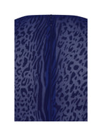 Ilyse Navy V Neck Plunge Animal Print Mermaid Hem Maxi Dress