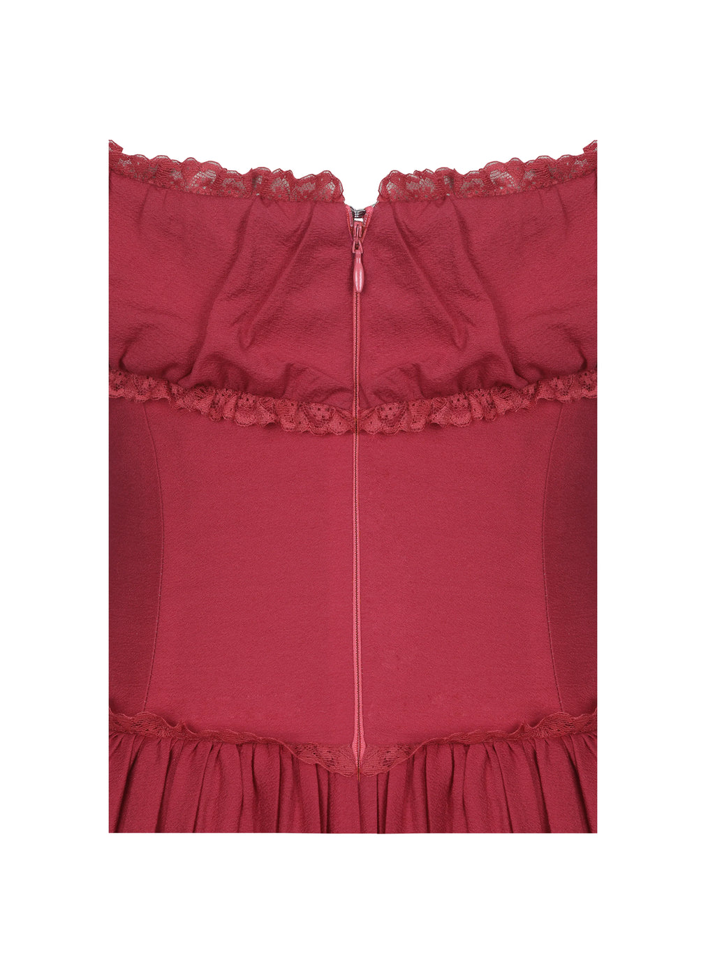 Xavy Crimson Off Shoulder Corset Midi Dress