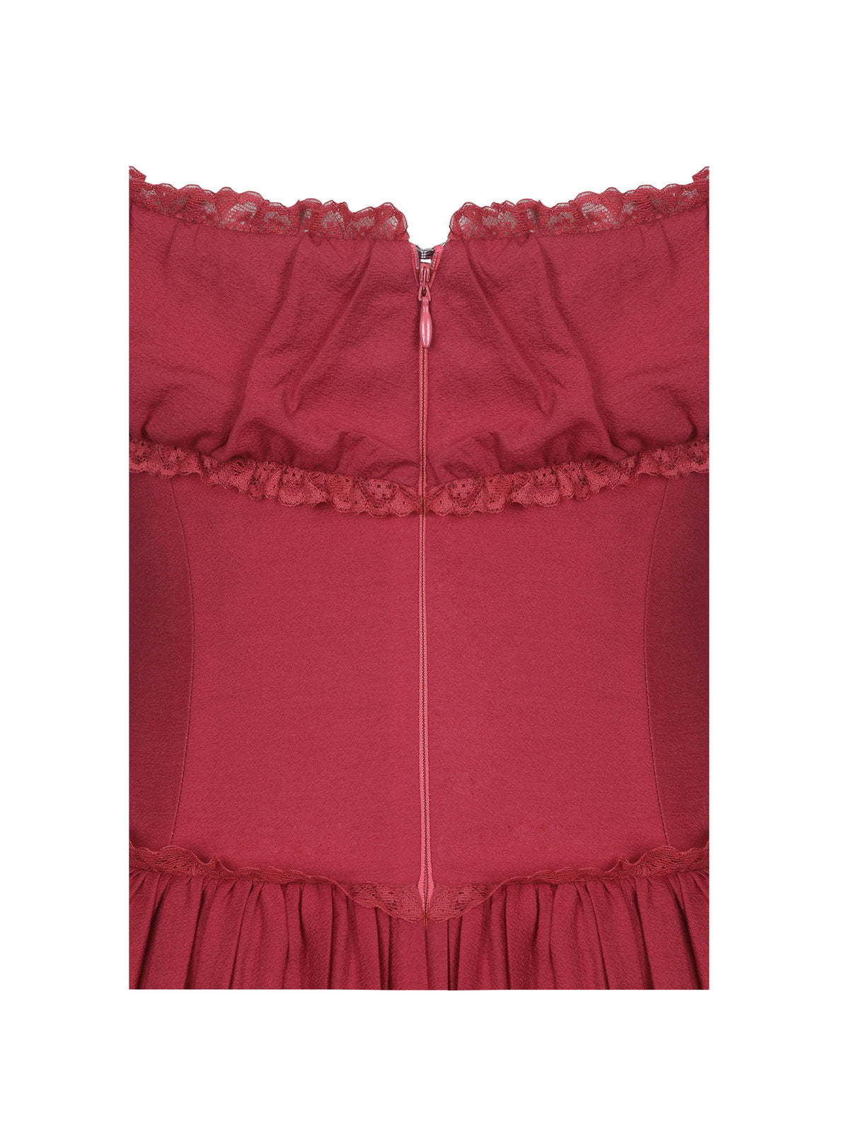 Xavy Crimson Off Shoulder Corset Midi Dress