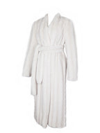 Celine Soft White Faux Mink Belted Longline Coat