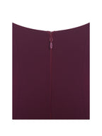 Tori Wine Red Pleated Mini Dress with Chiffon Scarf