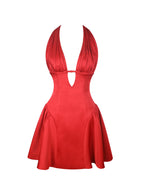 Peyton Ruby Plunging Halter Keyhole Mini Dress