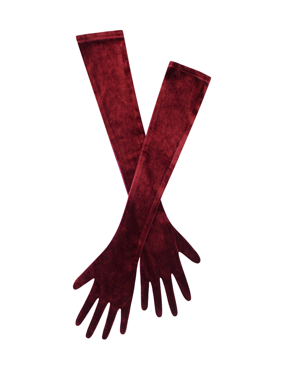 Ozella Burgundy Velvet Opera length Gloves
