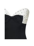Florrie Black and White Polka Dot Sweetheart Mini Dress
