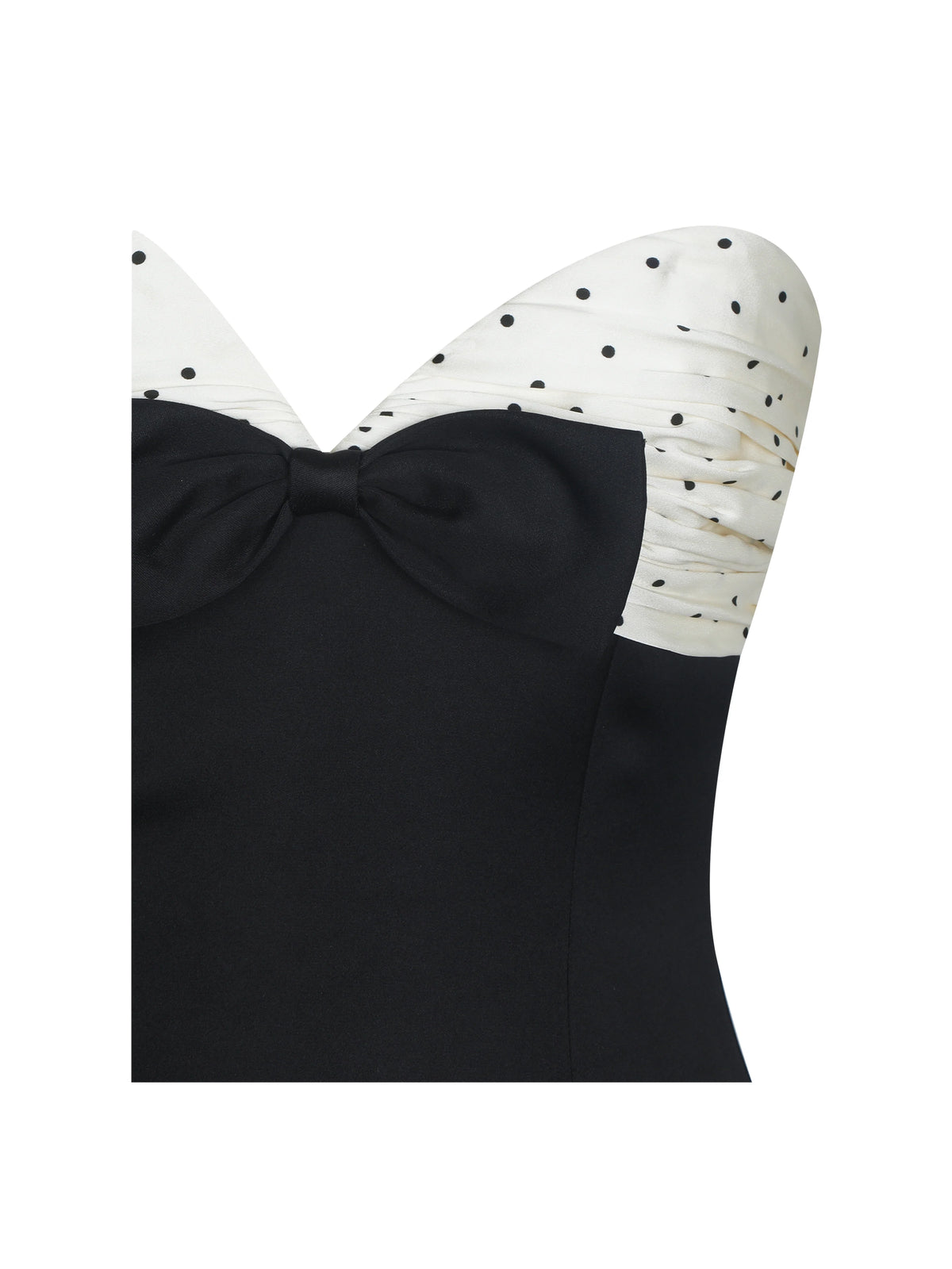 Florrie Black and White Polka Dot Sweetheart Mini Dress