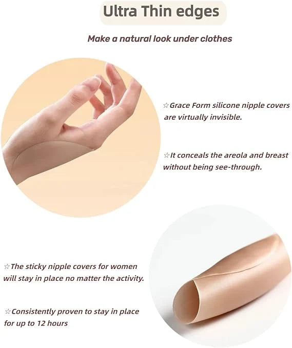 Miss Circle Light Brown No Adhesive Silicone Reusable Nipple Covers