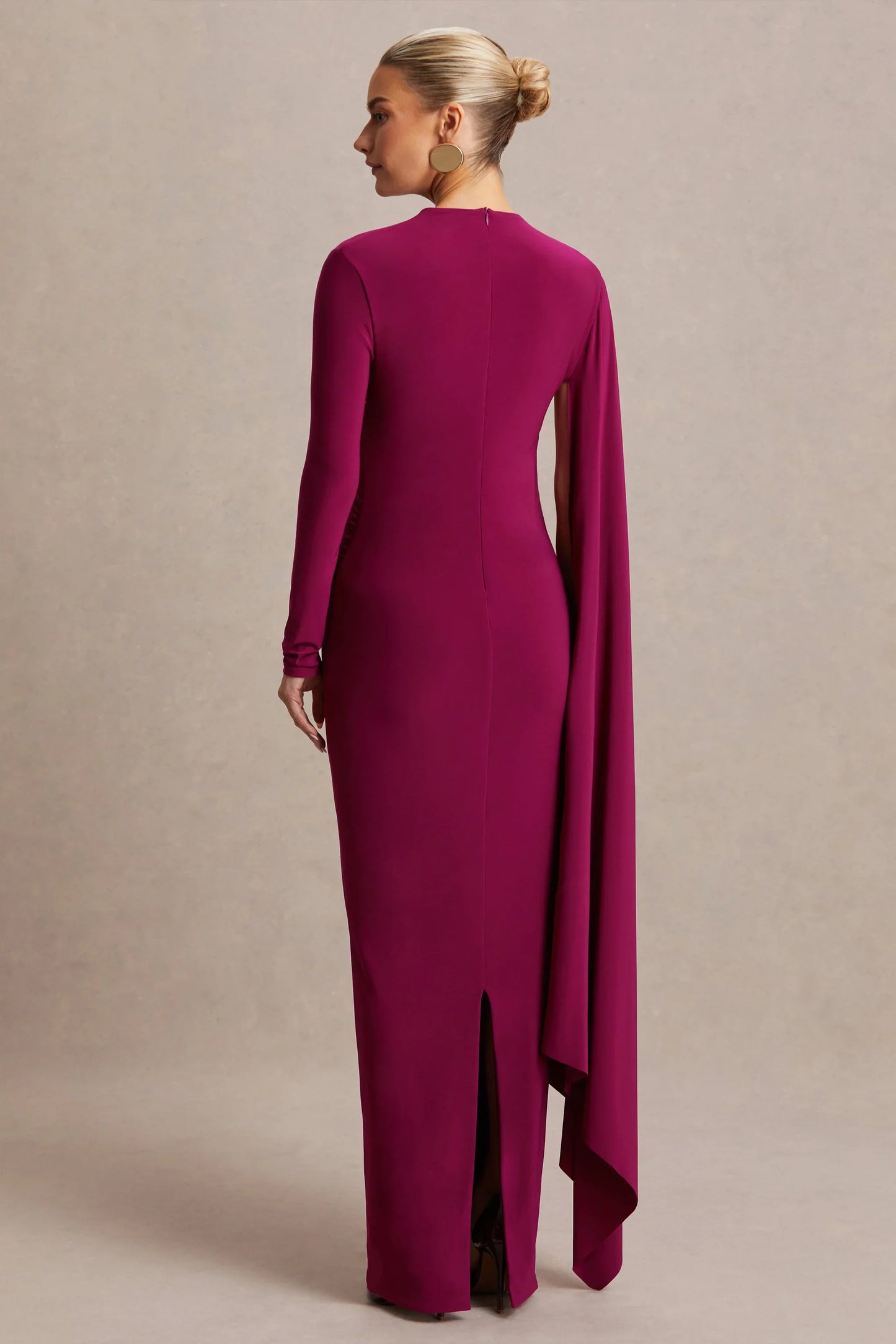 Lavinia Berry High Neck Maternity Maxi Dress With Cape Sleeve