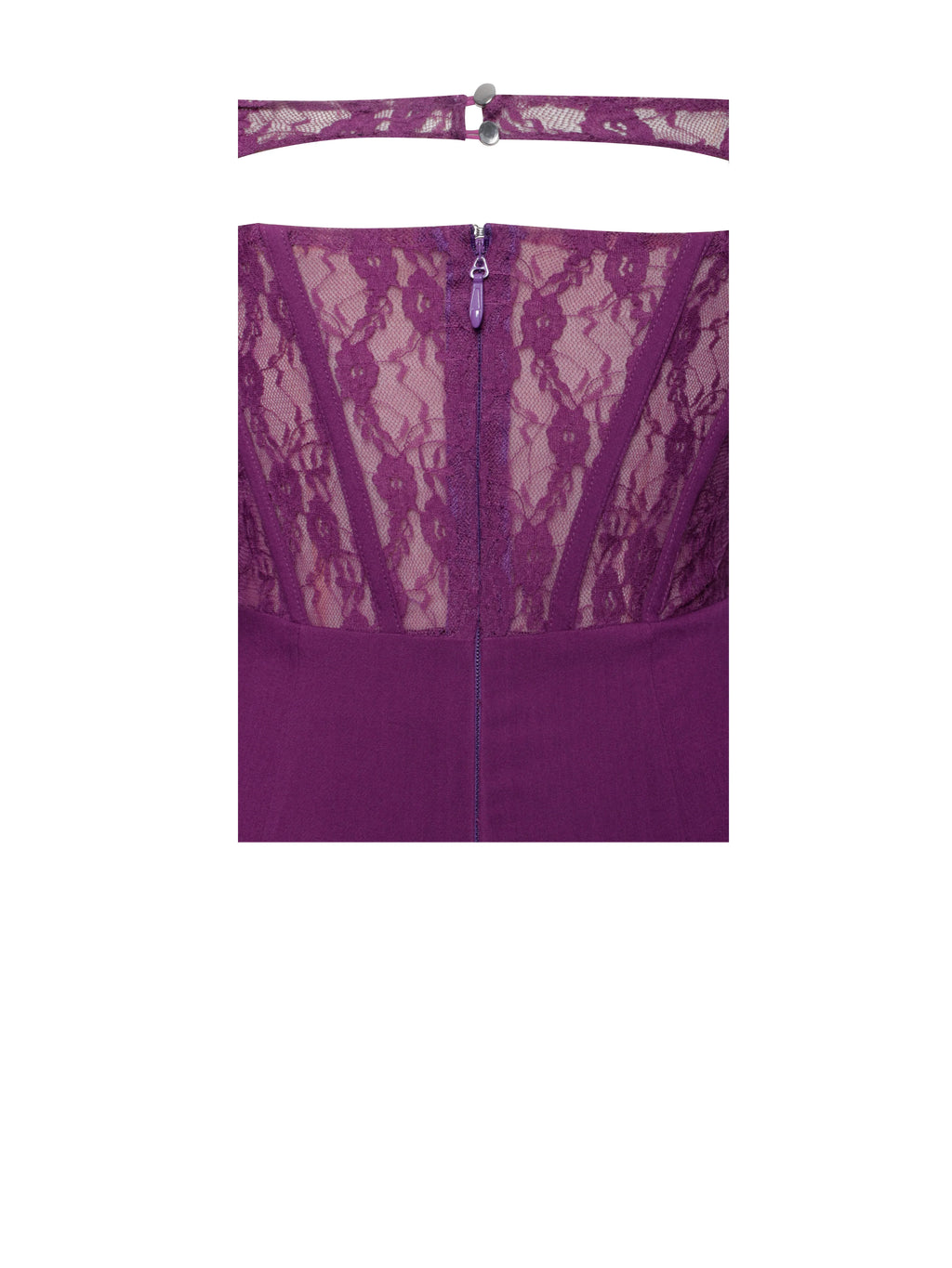 Elsie Purple Lace and Crepe Mini Dress Archive Sale