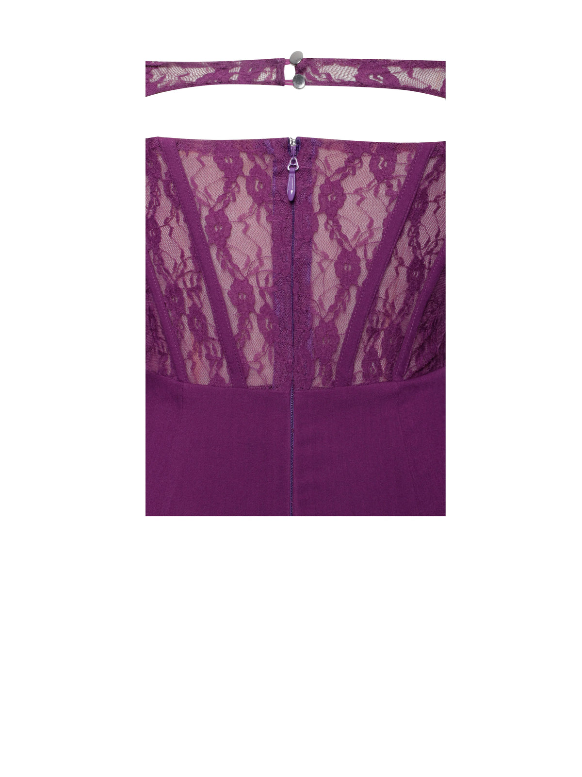 Elsie Purple Lace and Crepe Mini Dress Archive Sale