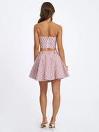 Xolani Red White Striped Linen Mini Skirt