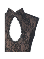 Valerie Black Lace Keyhole Ruched Mini Dress
