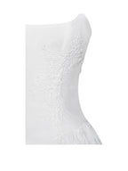 Kadi White Cotton Poplin Drop Waist Corset Mini Dress