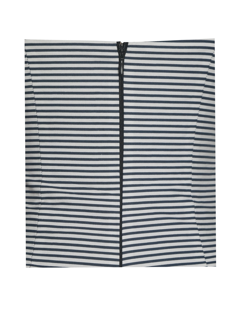 Melody Navy Blue Cotton Poplin Stripe Halter Drop Waist Mini Dress