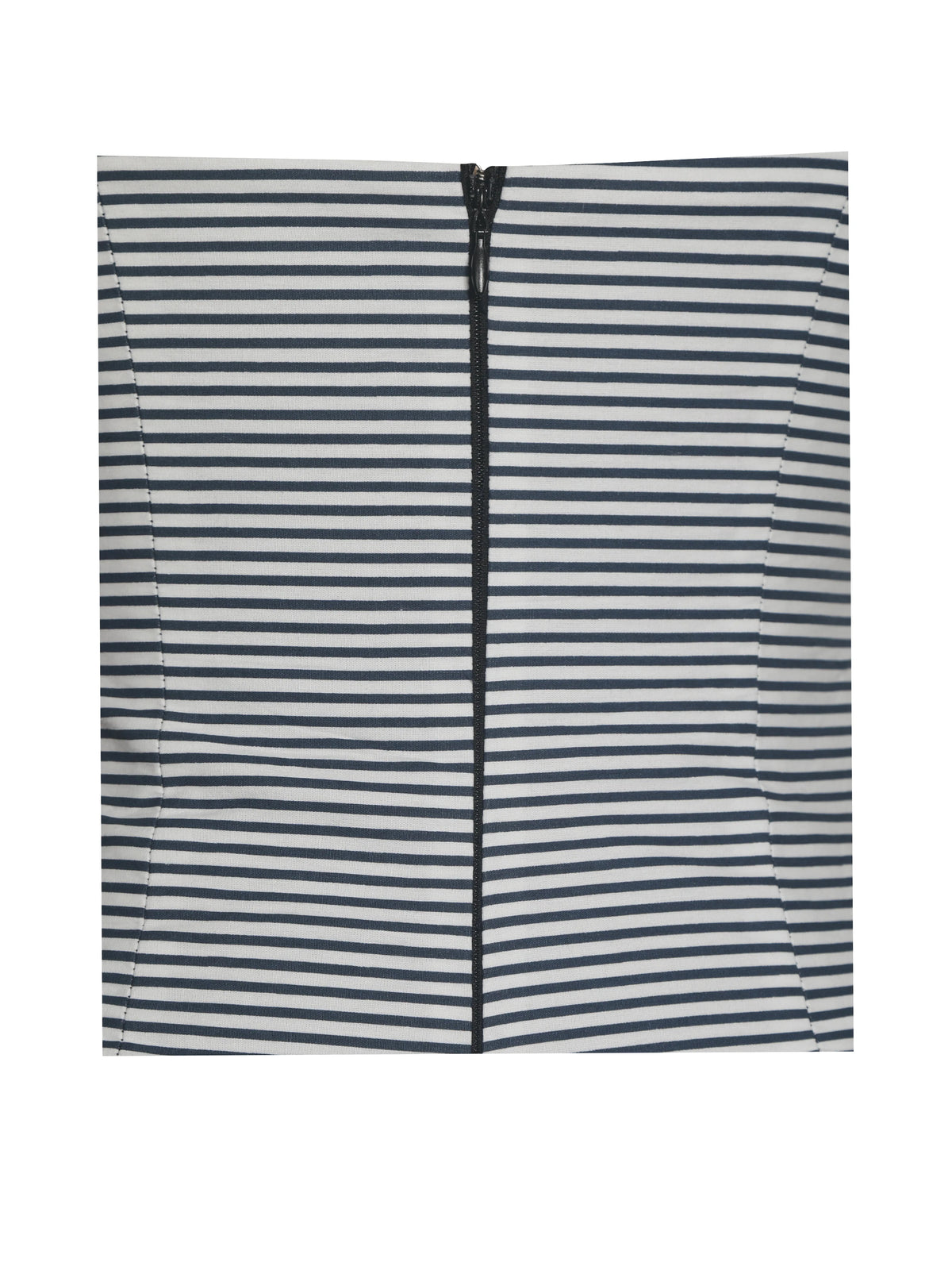 Melody Navy Blue Cotton Poplin Stripe Halter Drop Waist Mini Dress