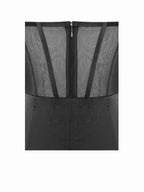 Talia Black Satin Lace Corset Maxi Dress
