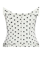 Edeline Polka Dot Off shoulder Pleated Mini Dress