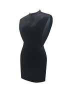 Vienna Black Velvet Mock Neck Mini Dress