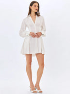 Nanette White Lyocell Poplin Shirt Mini Dress