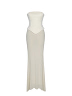 Adelina Butter Yellow Peplum Mermaid Gown with Lace up Back