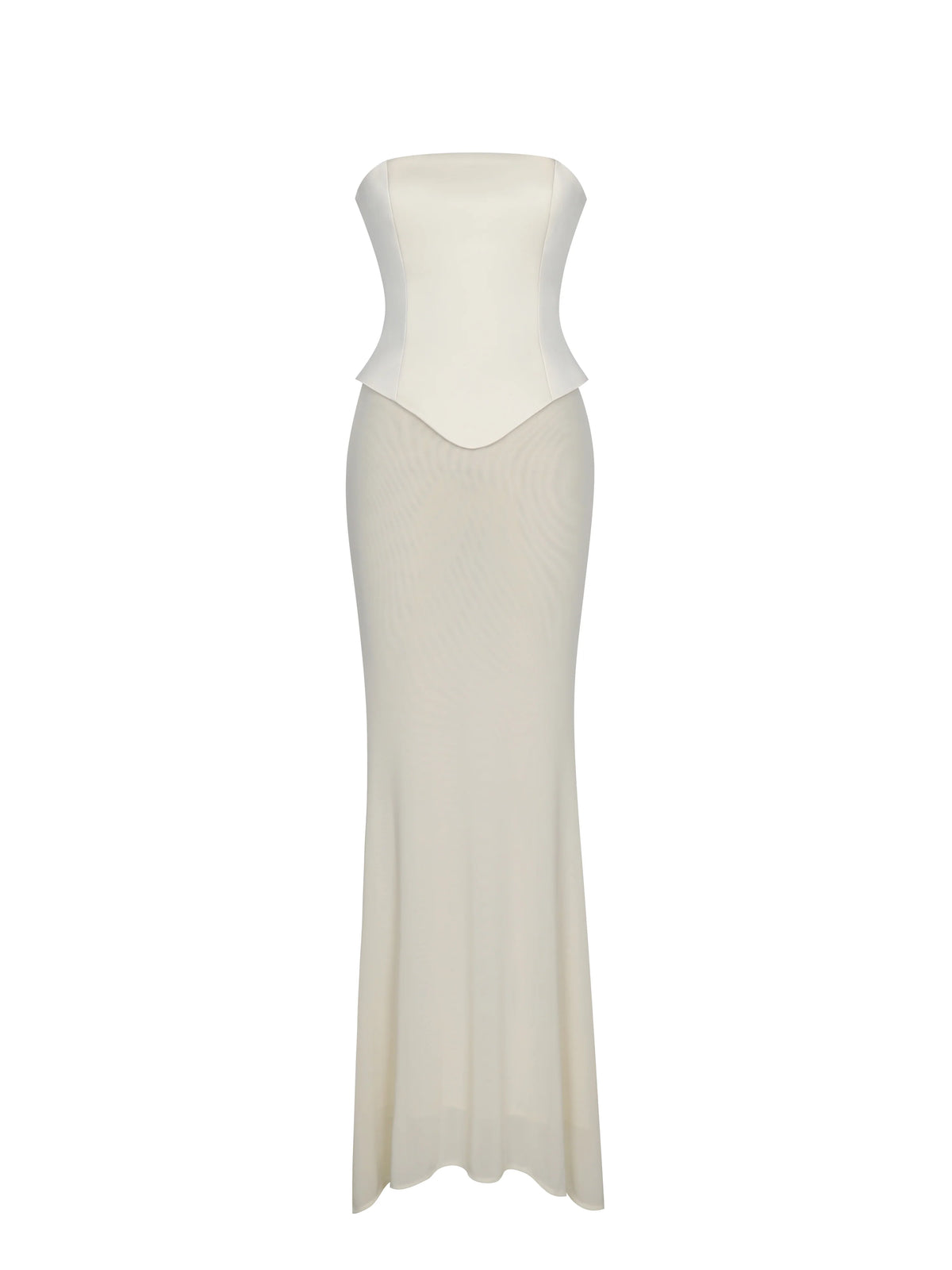 Adelina Butter Yellow Peplum Mermaid Gown with Lace up Back