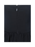 Delaney Black Lapel Halter Midi A Line Dress
