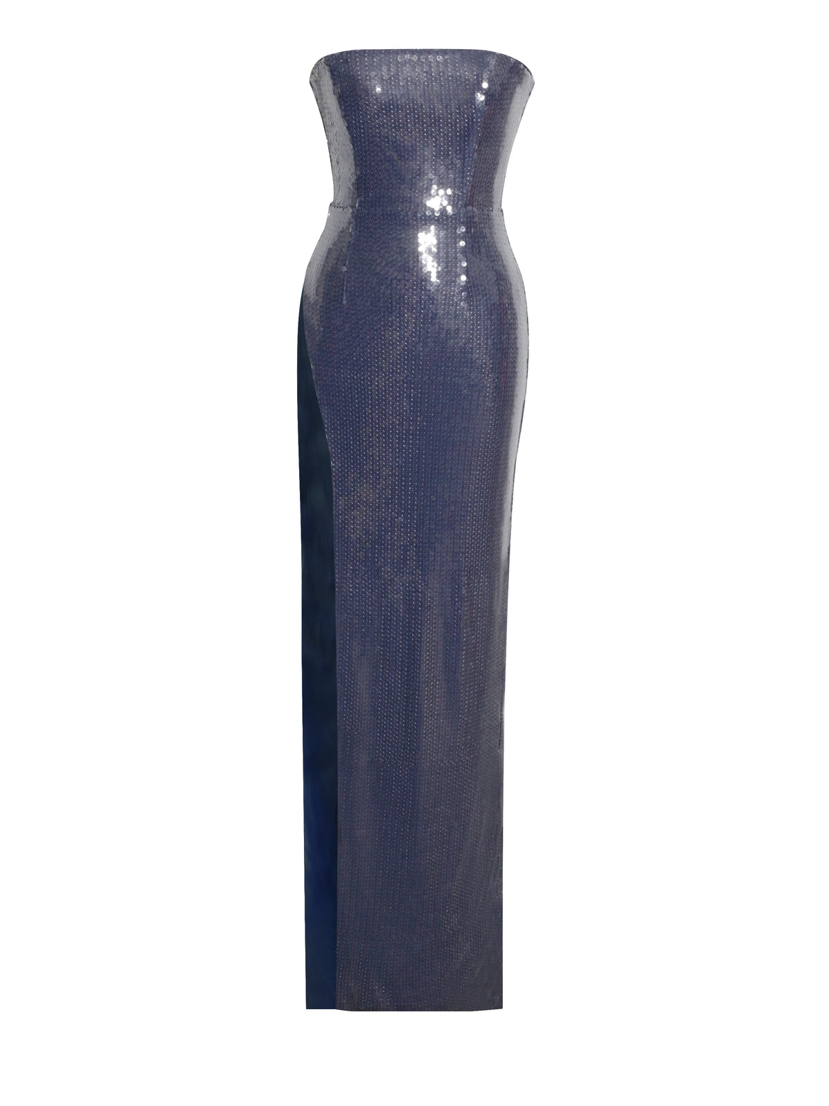 Ramona Navy Sequin Strapless High Slit Maxi Dress Archive Sale