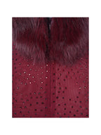 Mellie Burgundy Regular Length Rhinestone Mesh Low Back Mermaid Gown