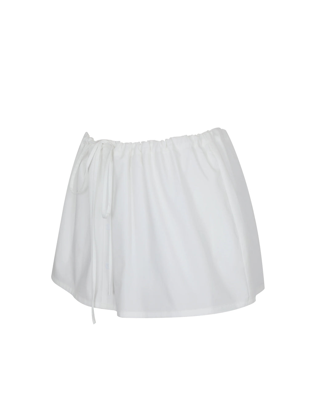 Wavie White Cotton Poplin Adjustable Tie Skort