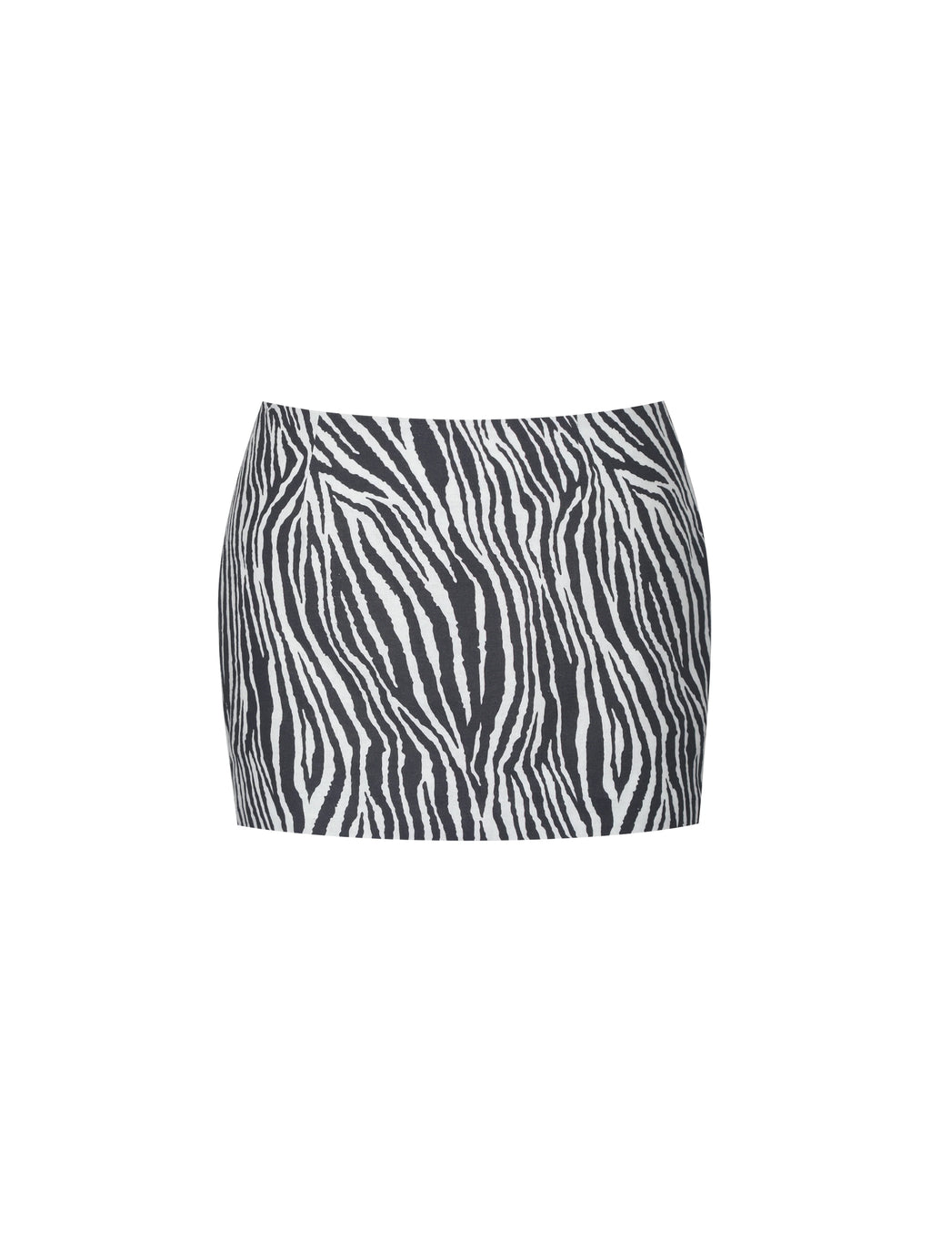 Petrine Zebra Linen Print Low Waisted Mini Skirt
