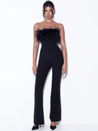 Kylan Black Feather Jumpsuit Archive Sale