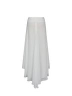 Yanna White Chiffon High Low Maxi Skirt