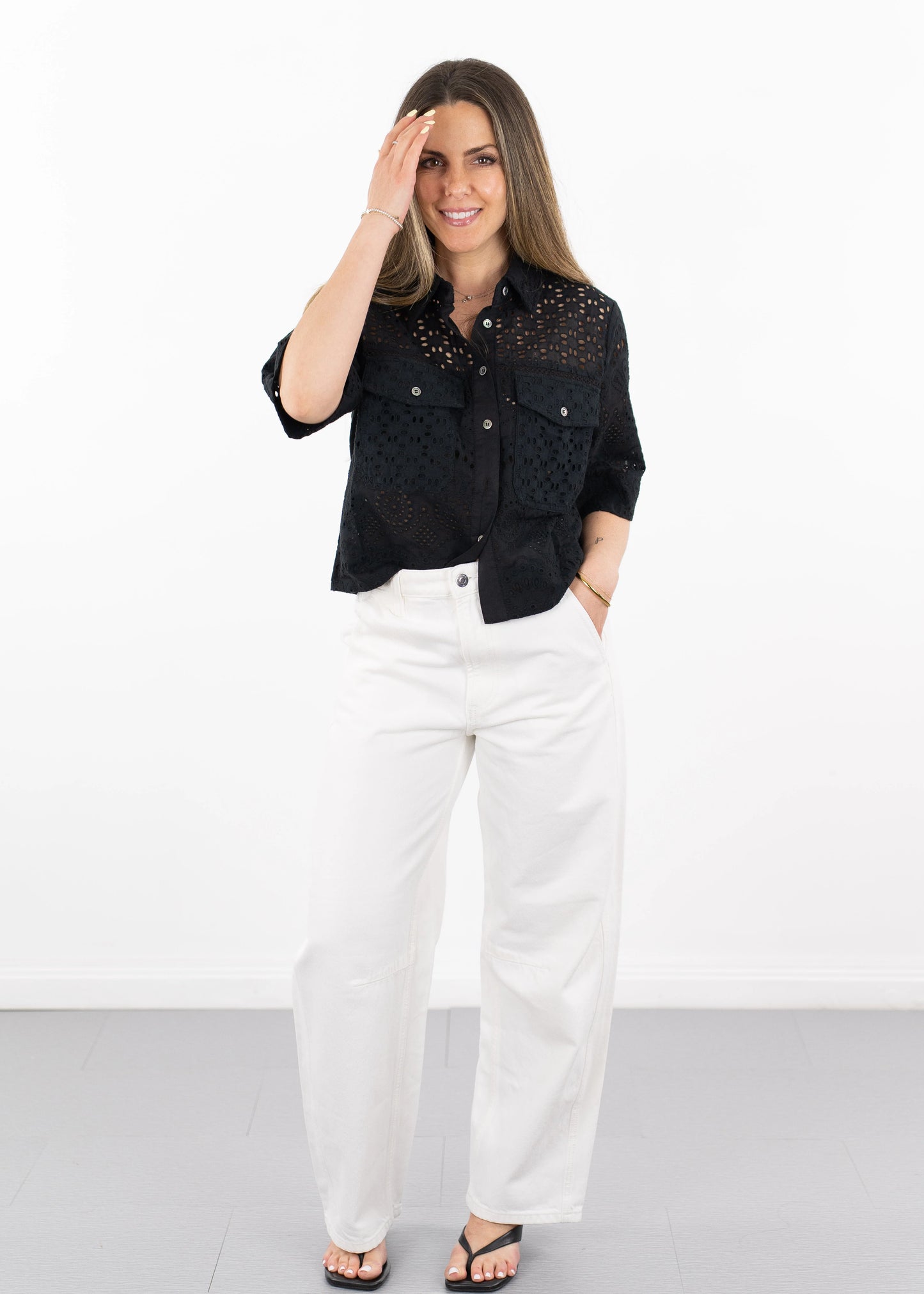 Pistola Beau Seamed Crescent Leg in Paper White