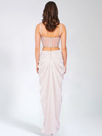 Cadence Champagne Satin Crystal Embellished Corset DressArchive Sale