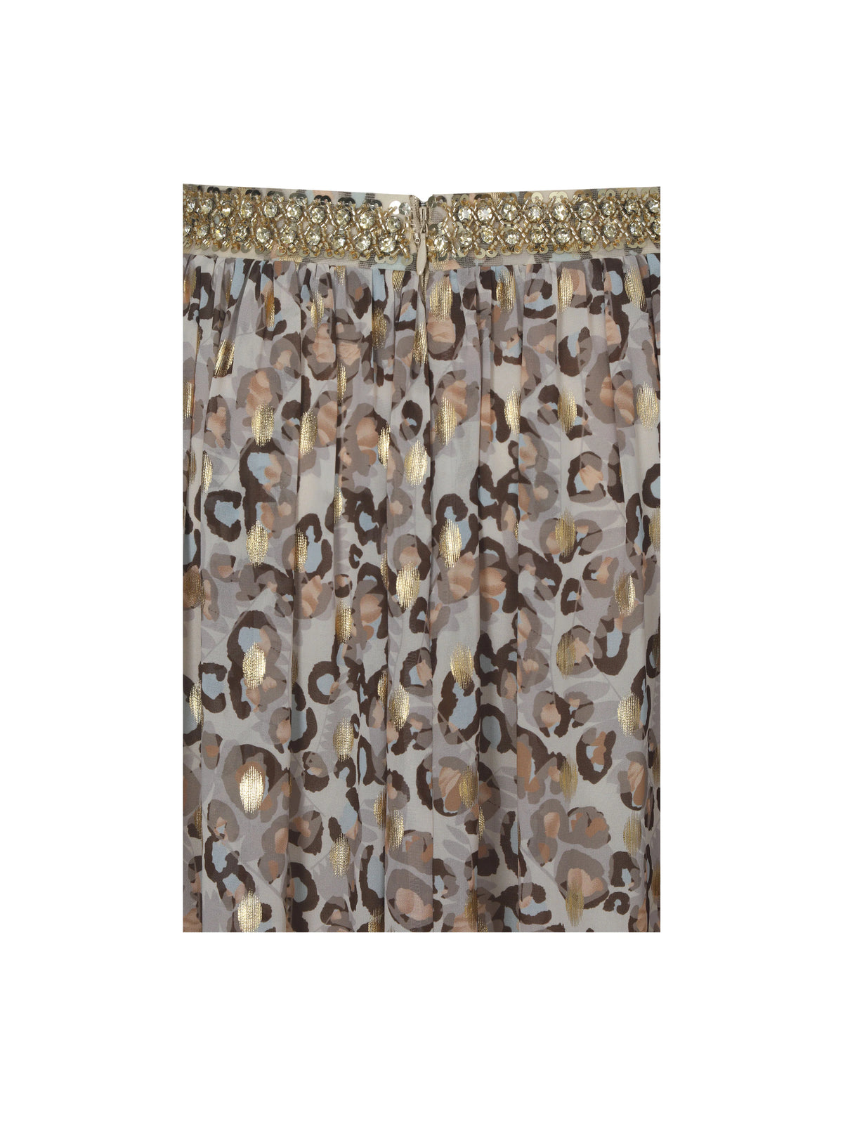 Quinnlyn Beige Cheetah Print Chiffon Halter Maxi Dress