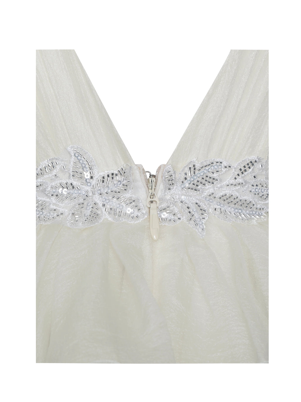 Calleigh Off White Flare Beaded Belt Maxi Gown