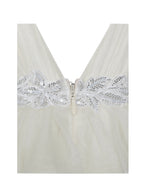 Calleigh Off White Flare Beaded Belt Maxi Gown