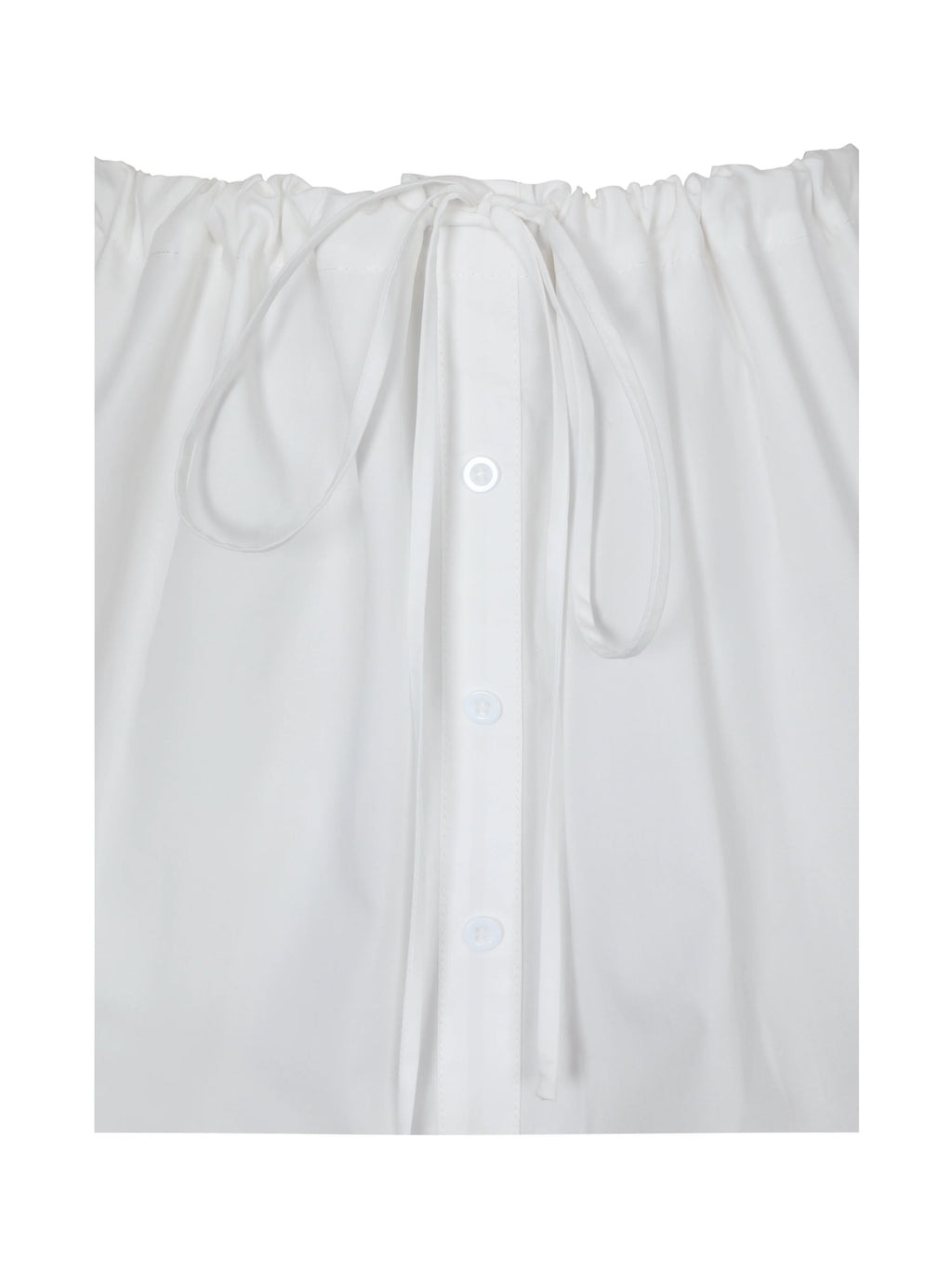 Wavie White Cotton Poplin Adjustable Tie Skort
