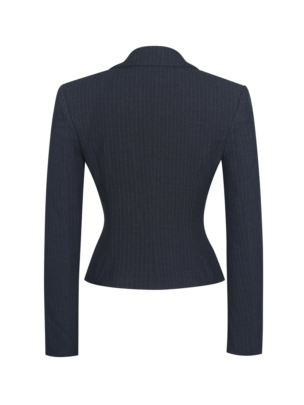 Quinne Navy Striped Single Breasted Peplum Blazer