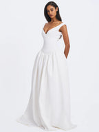 Siena White Satin Sweetheart Wedding Gown