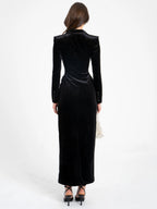 Willow Velvet High Slit Blazer Gown Archive Sale