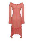 Fiorella Rosy Mauve Satin Rayon Midi Dress Archive Sale