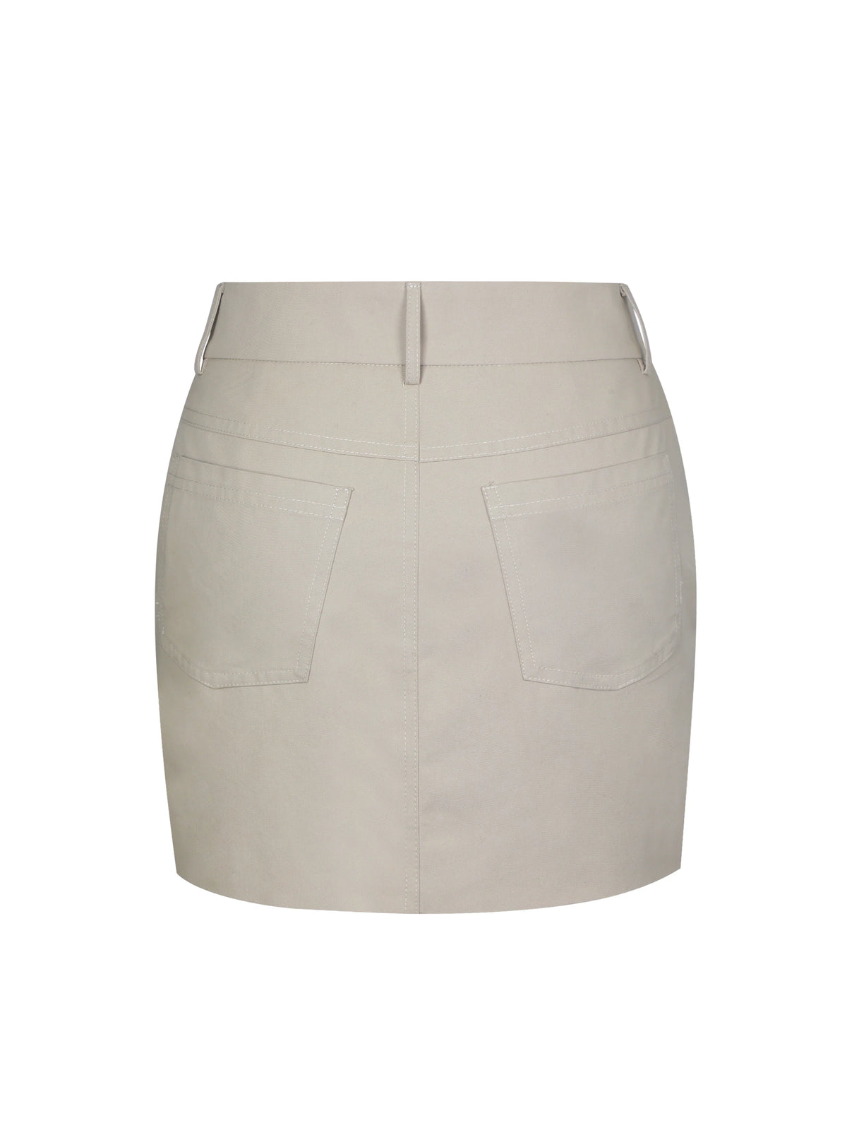 Zuli Tan Cotton Gabardine Mini Skirt