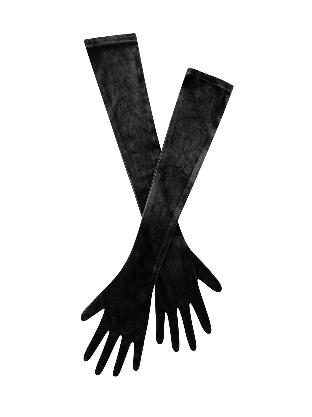Ozella Black Velvet Opera length Gloves