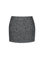 Sandra Black White Tweed Mini Skirt