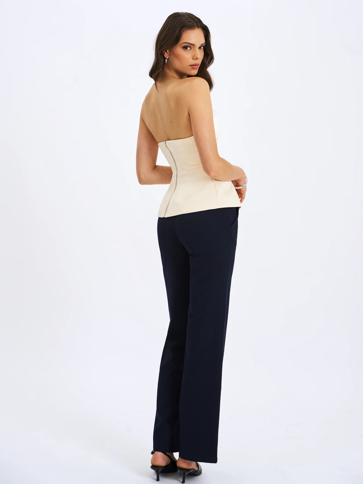 Yanin Navy Low Rise Straight Leg Pants